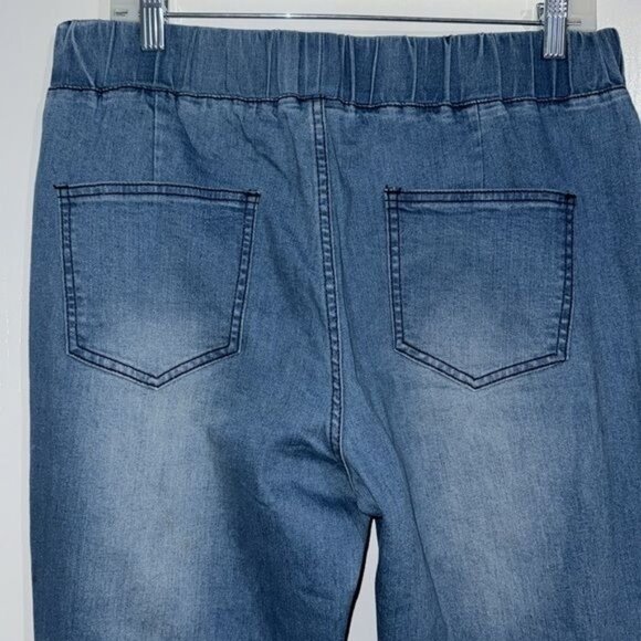 Womens XL Denim Bell-Bottom Jeans With Frayed Hem - Picture 9 of 13